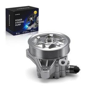 Loautong power steering pump front view showing solid construction and fitment benefit