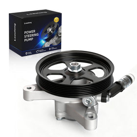 Loautong power steering pump front view showing fitment and mounting benefits