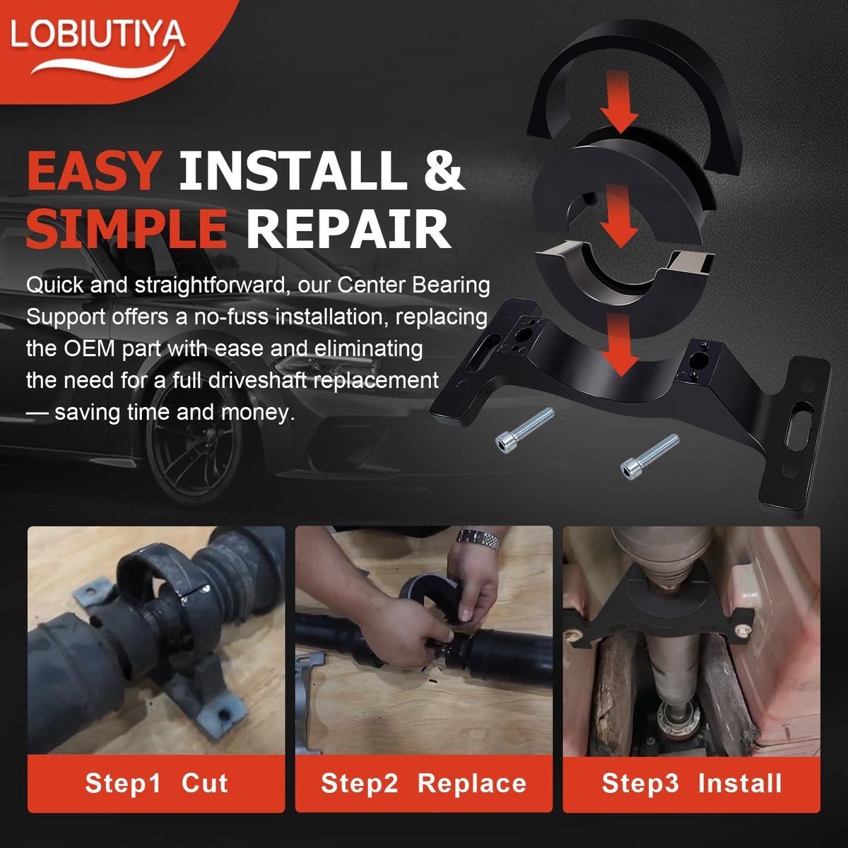 LOBIUTIYA packaged unit with bolts and instructions ensuring complete replacement convenience