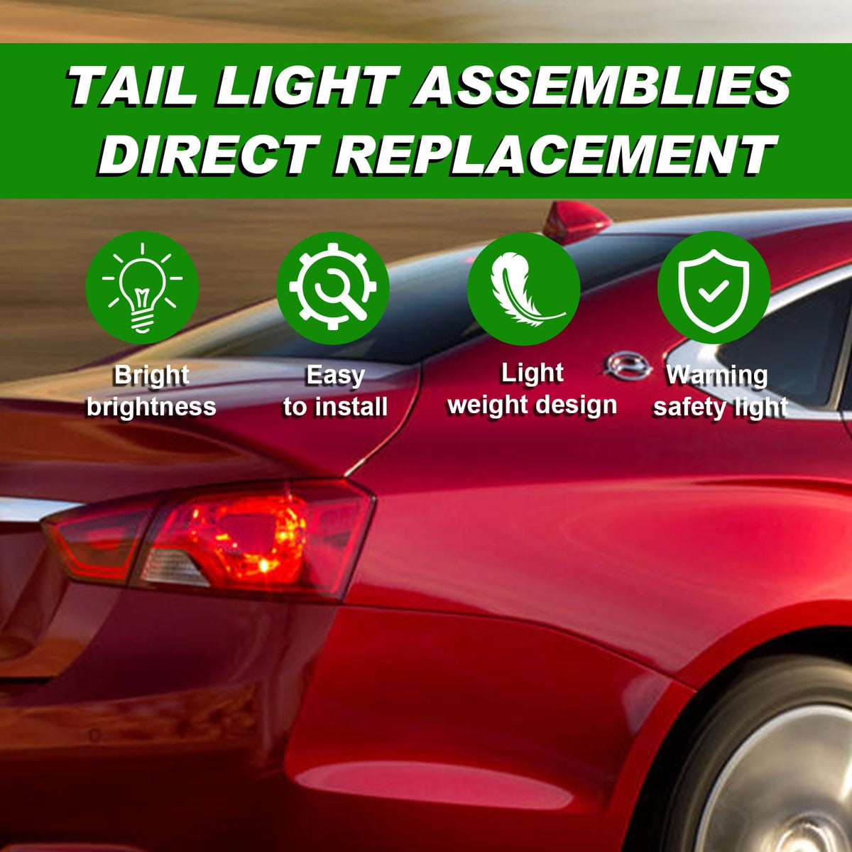 Lochnchn tail light next to ruler for scale confirming correct size and fitment