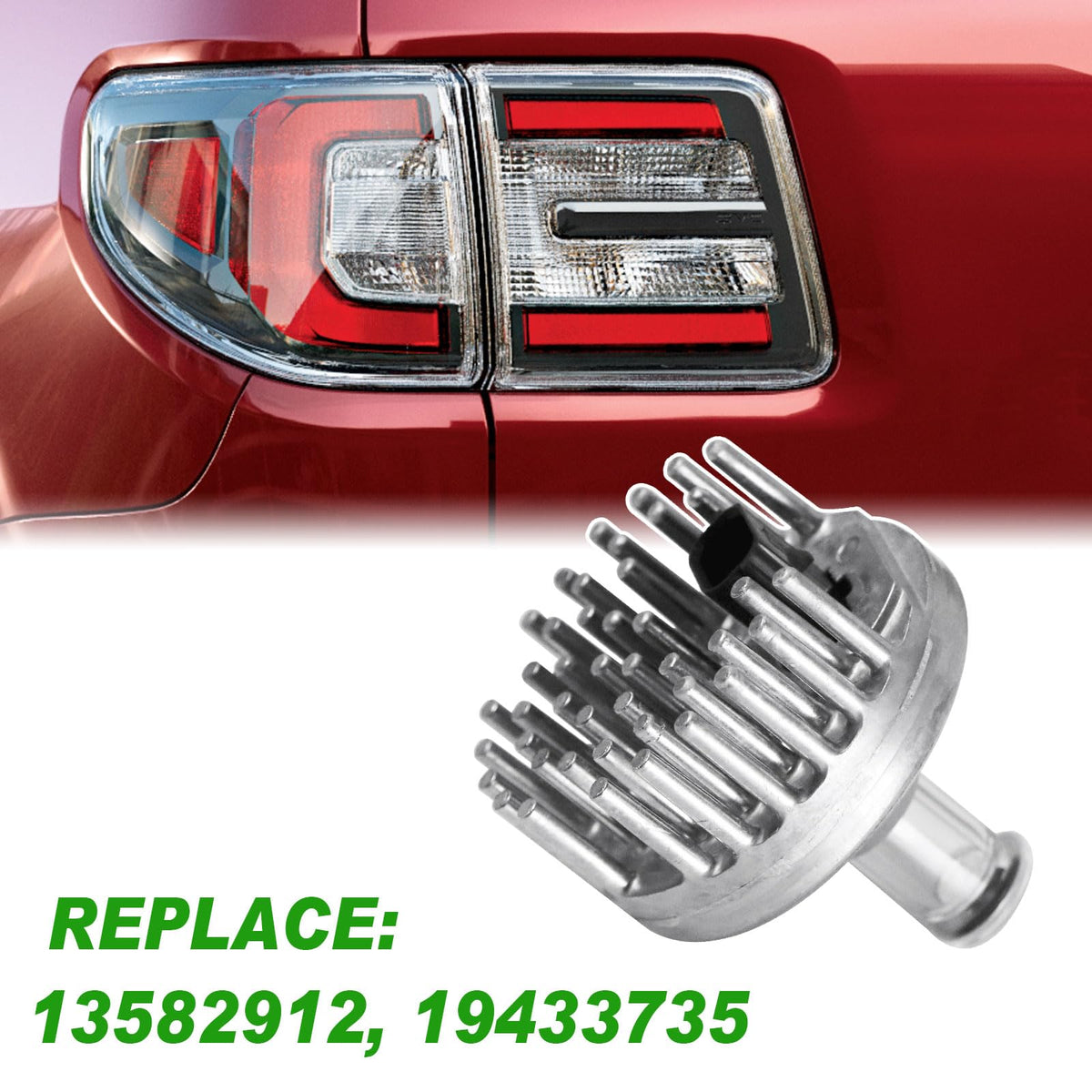 Lochnchn tail bulb installed in GMC Acadia tail lamp improving visibility