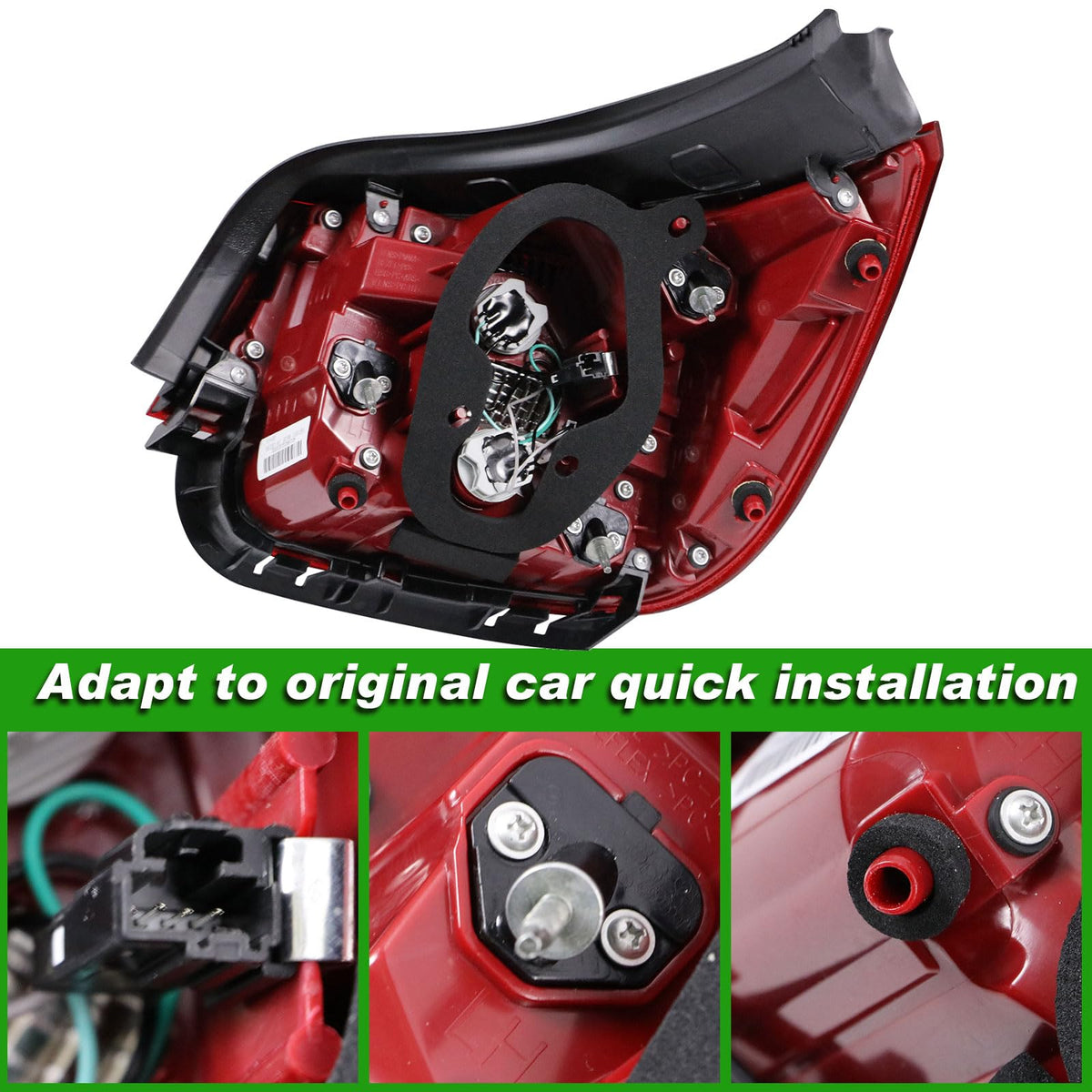 Lochnchn tail light wiring connector detail showing plug-and-play connector for quick installation