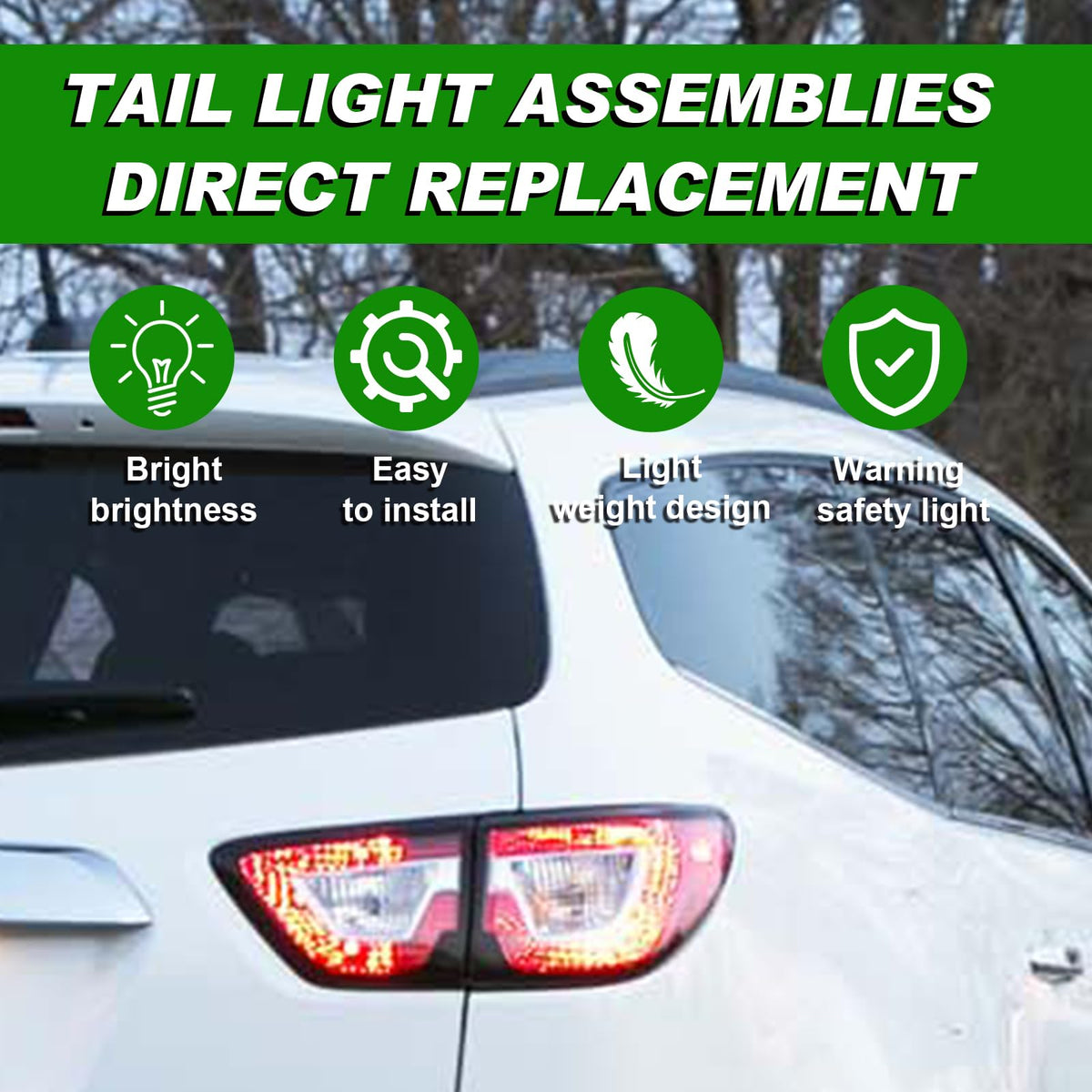 Lochnchn tail light illuminated at night showing improved visibility benefit