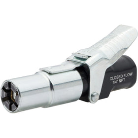LockNFlate front view of locking air chuck showing secure connection benefit
