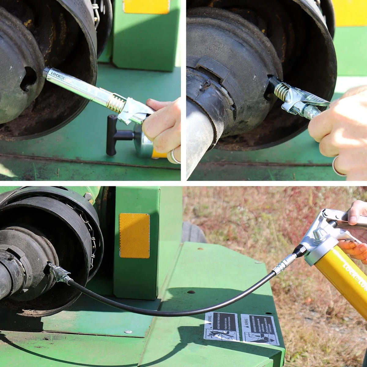 LockNLube close-up of locking jaws demonstrating secure fit benefit