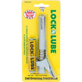 LockNLube front view of coupler XL showing robust body and reach benefit
