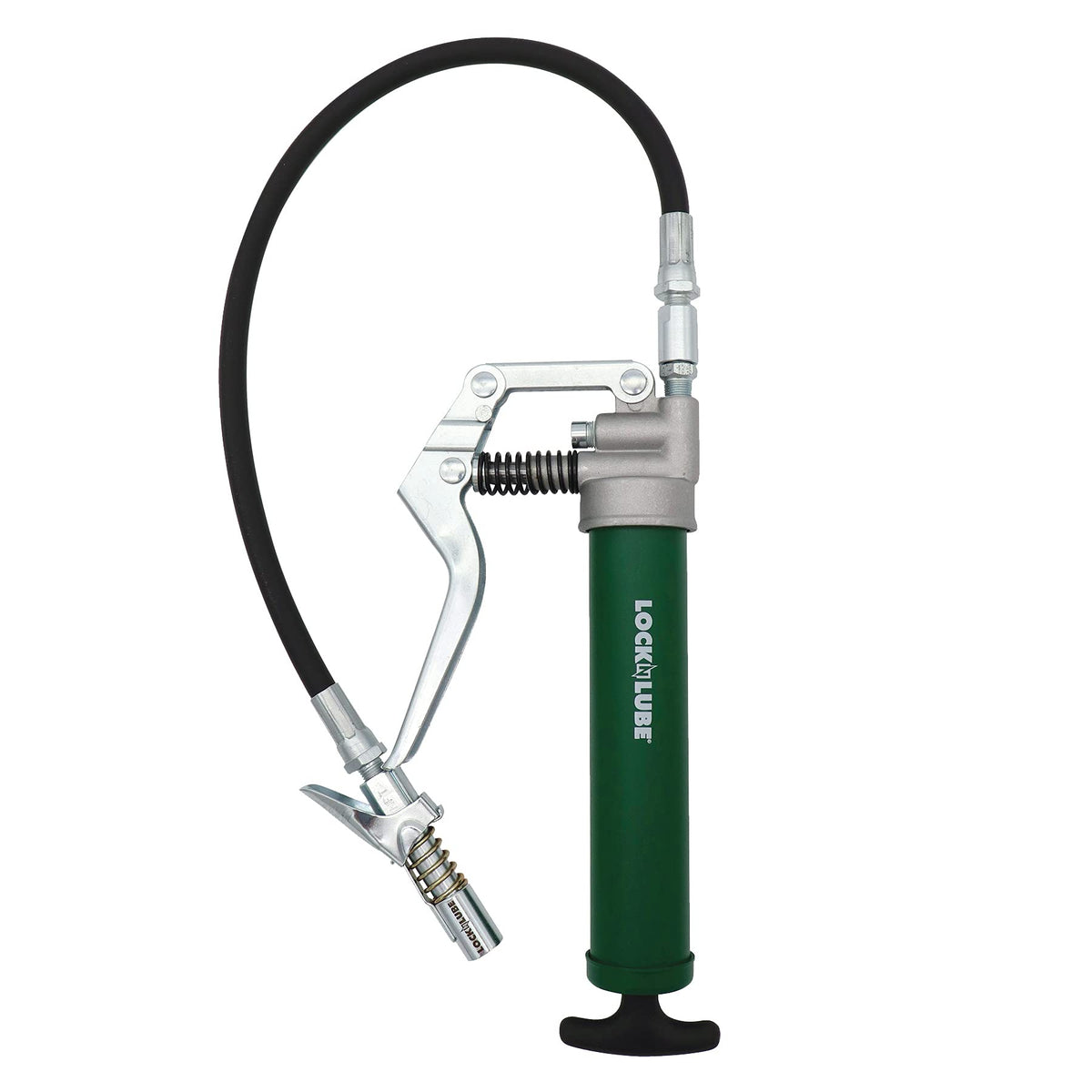 LockNLube coupler close-up highlighting patented lock and leak prevention
