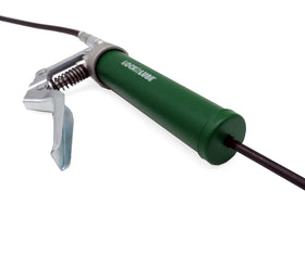 LockNLube attached to zerk fitting showing secure lock and clean lubrication