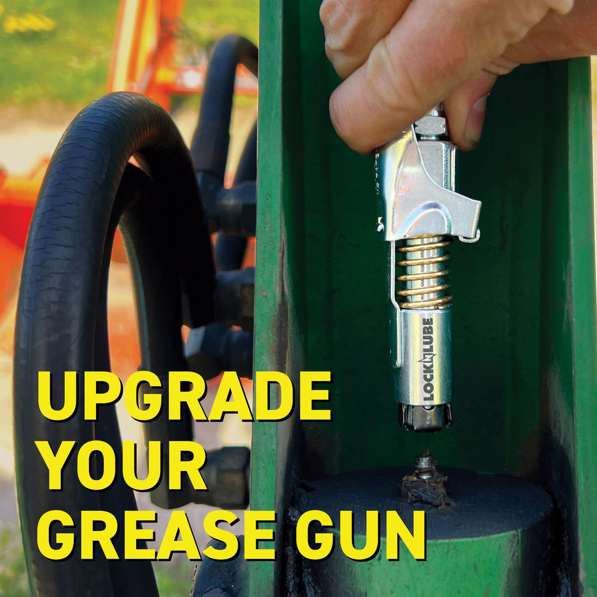 LockNLube detail of locking jaws showing secure grip and reduced grease leakage