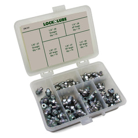 LockNLube open case with organized fittings for fast selection