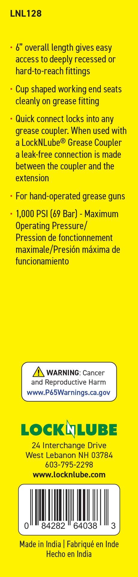 LockNLube adapter in use on industrial machinery reaching recessed grease fitting