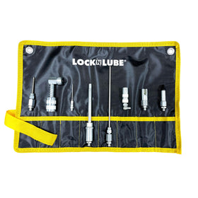 LockNLube roll case front view with strap for clean portable storage