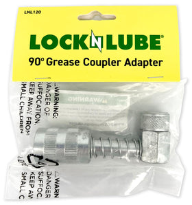 LockNLube adapter beside a ruler showing compact size and easy storage benefit