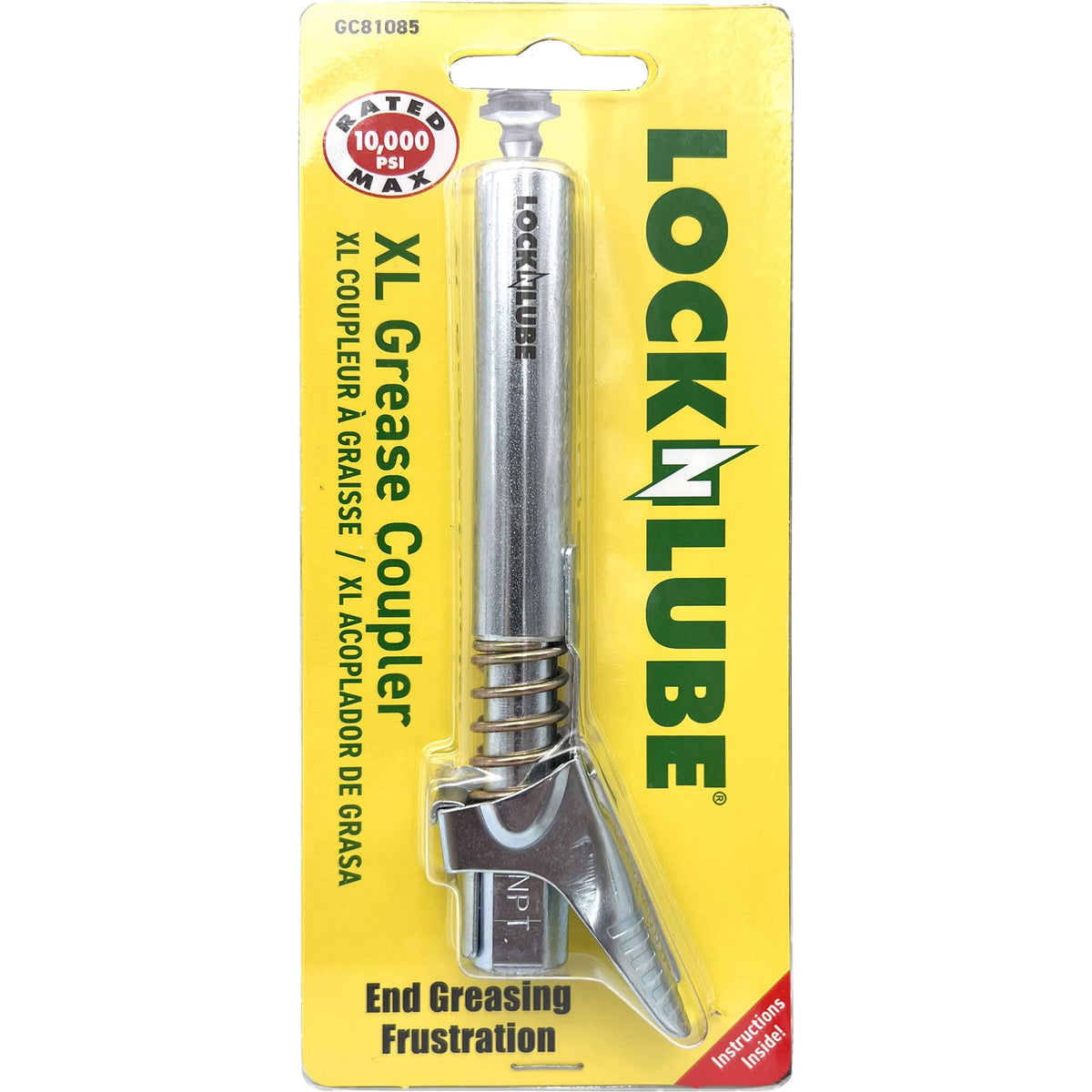 LockNLube front view showing compact body and universal fitting benefit