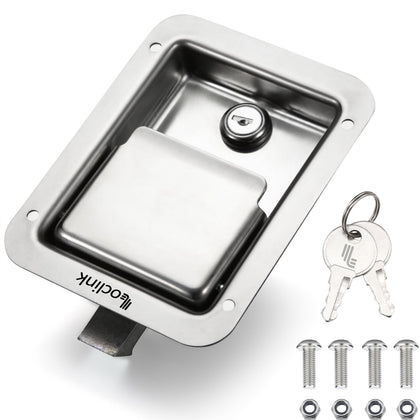 Loclink front view paddle latch showing sleek stainless finish and secure fit