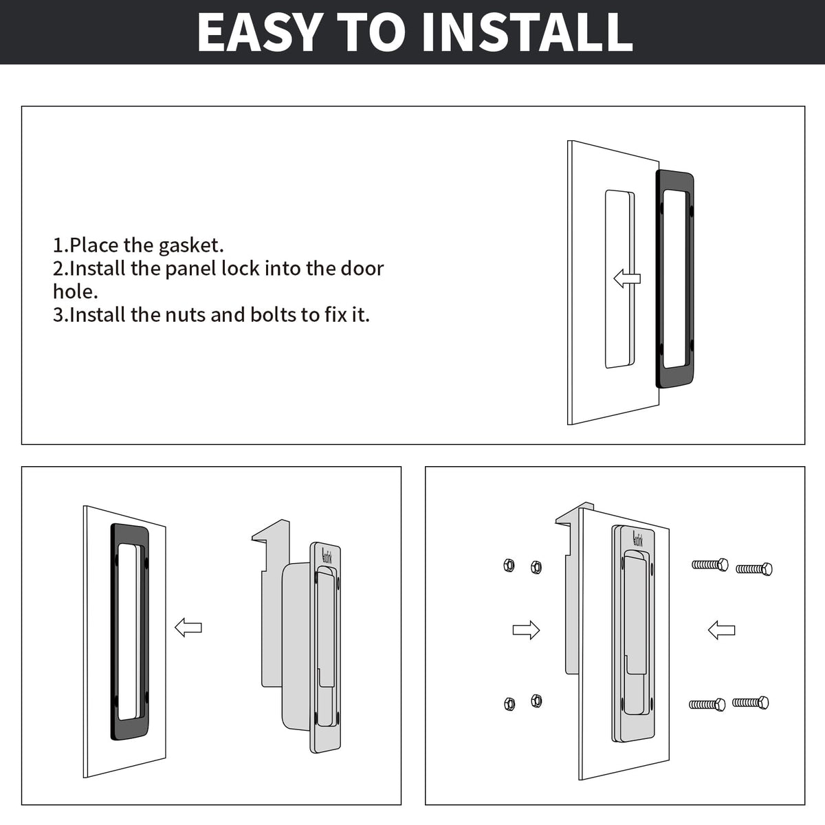 Loclink latch on RV storage in use showing rugged outdoor functionality