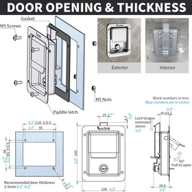 Loclink side profile mounted to door demonstrating flush low-profile benefit
