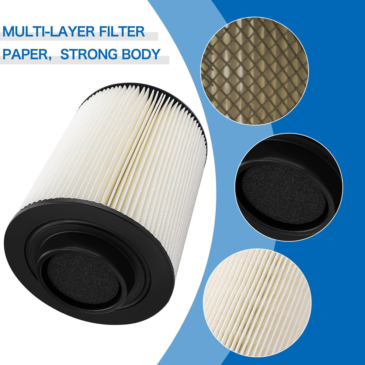 LOCOPOW close-up of filter media fibers for high-efficiency dust capture