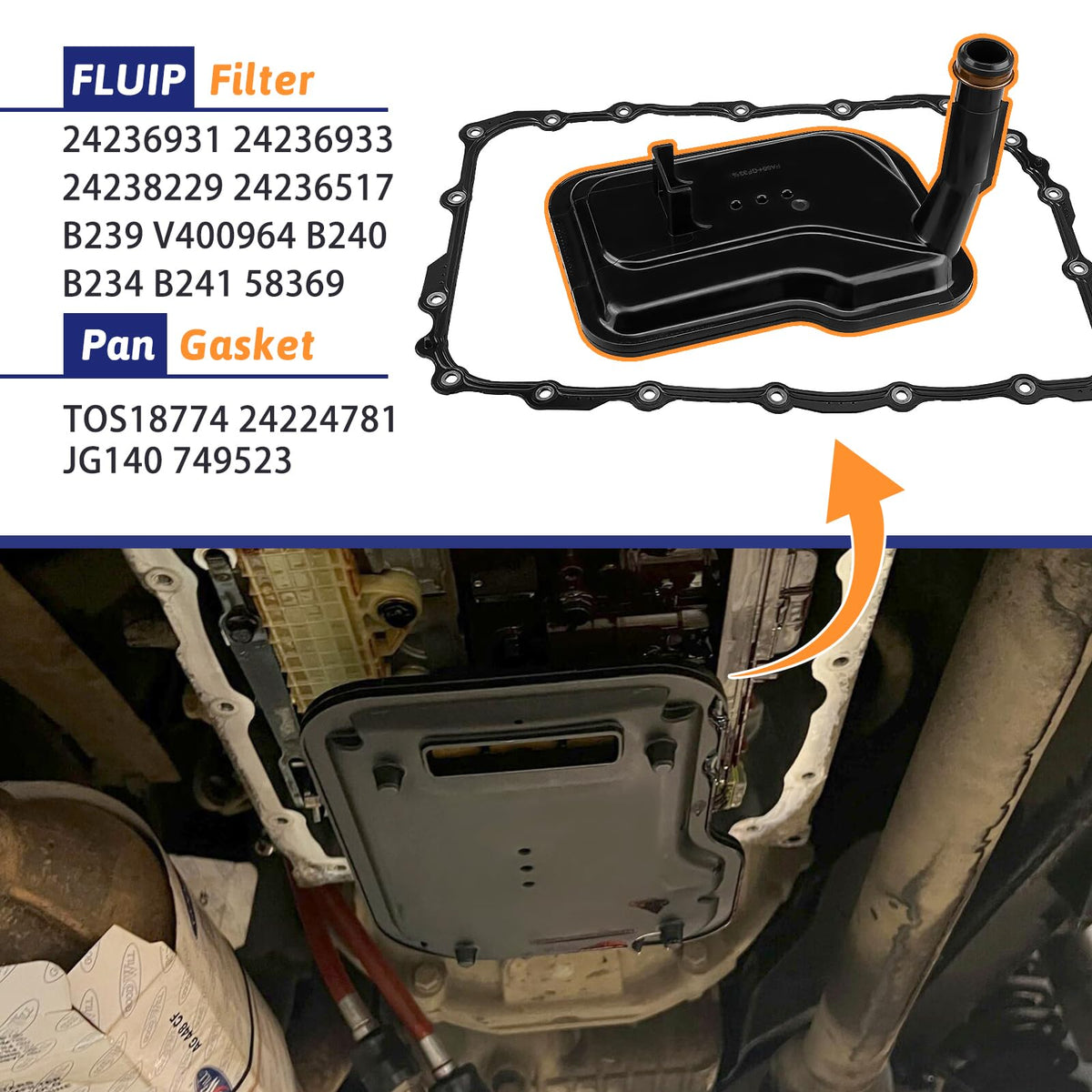 LOCOPOW filter installed in transmission pan demonstrating correct fit