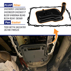 LOCOPOW filter installed in transmission pan demonstrating correct fit