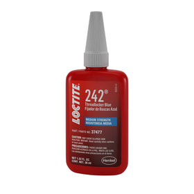 Loctite bottle front view showing label and size for easy identification
