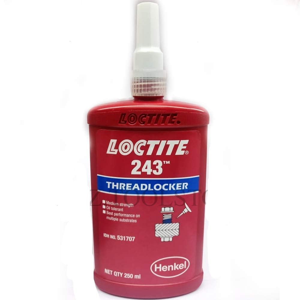 Loctite bottle front packaging showing label and 250ml size for workshop use