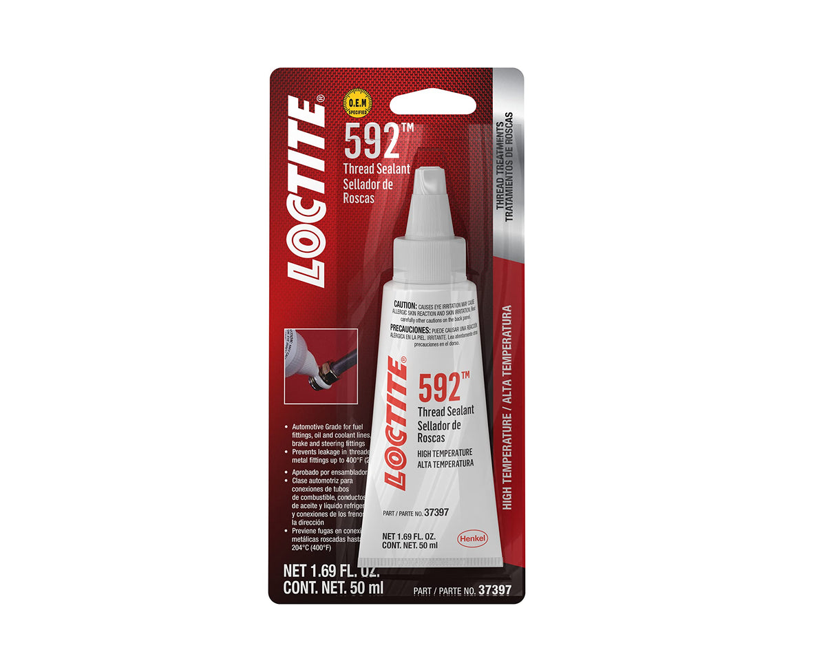 Loctite 592 front packaging showing tube and label benefit of reliable sealing