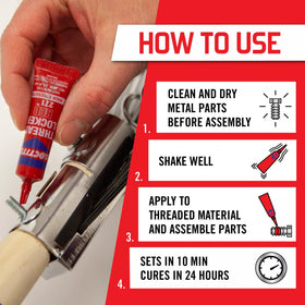 Loctite cap and nozzle detail for precise application and mess reduction