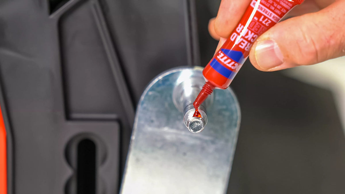 Close-up of Loctite label with usage info, helps correct product selection