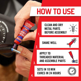 Loctite drop on bolt threads demonstrating secure sealing and anti-loosen benefit
