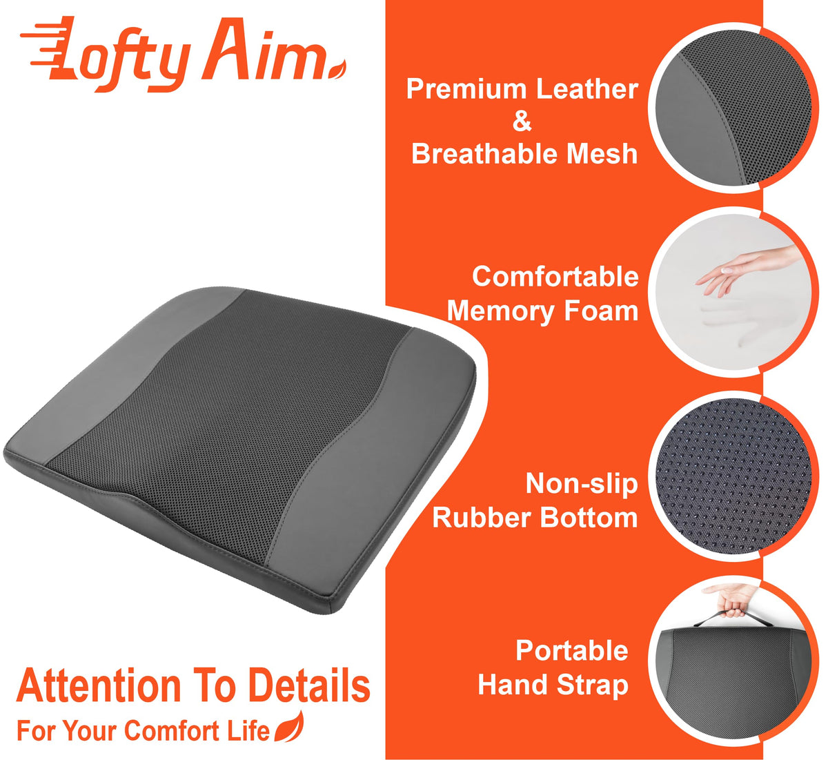 Lofty Aim breathable mesh panel promoting airflow for cooler seating