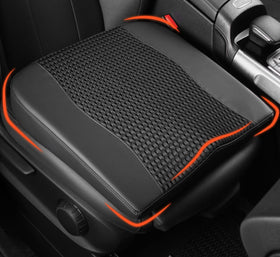 Lofty Aim cushion front view on car seat showing improved comfort and posture