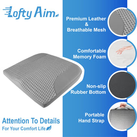 Lofty Aim installed in car giving driver improved posture and comfort