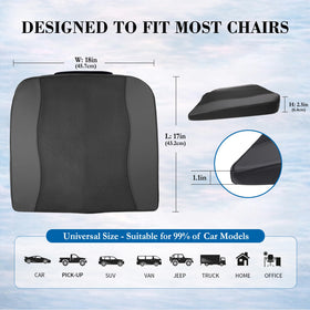 Lofty Aim in-use on driver seat showing improved seating comfort on long trips