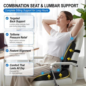 Lofty Aim lumbar pillow contour detail showing targeted lower-back support