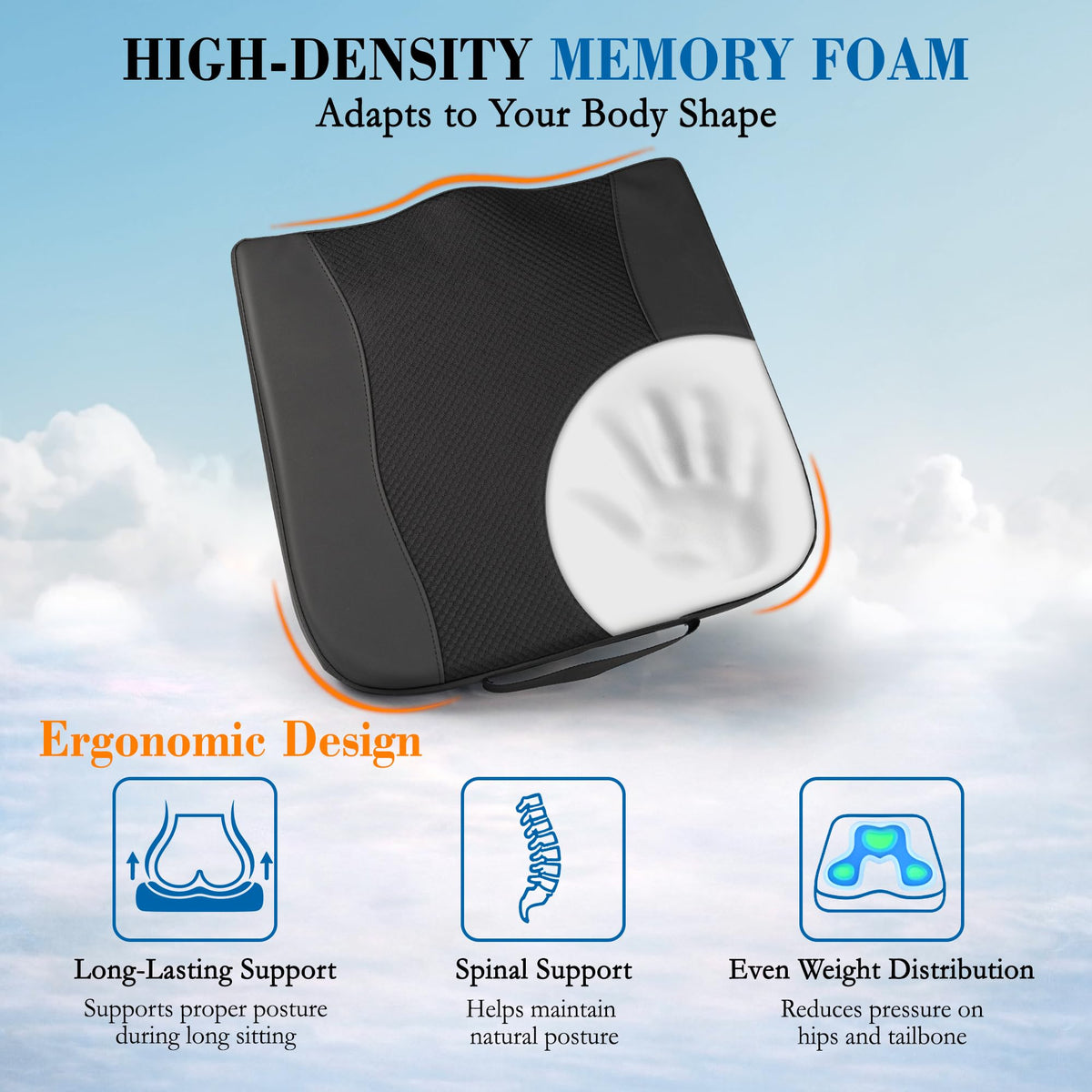 Lofty Aim non-slip base grip pattern keeping cushion secure during drives