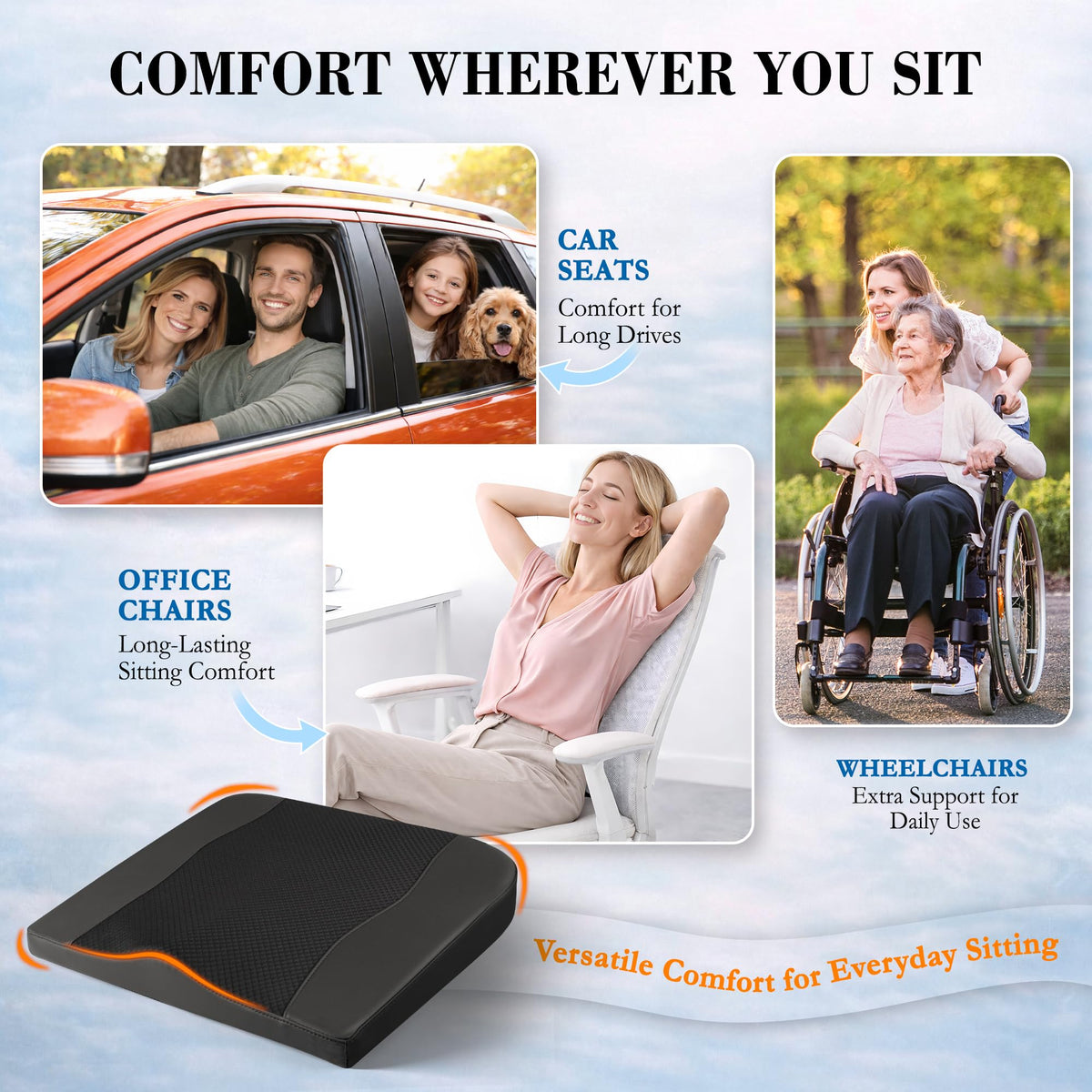 Lofty Aim on office chair showing versatile use for work comfort