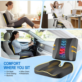 Lofty Aim cushion beside ruler showing compact scale and portability