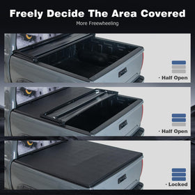 Logan folded tri-fold cover giving full bed access advantage