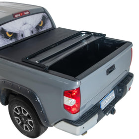 Logan front view installed tonneau cover protecting bed