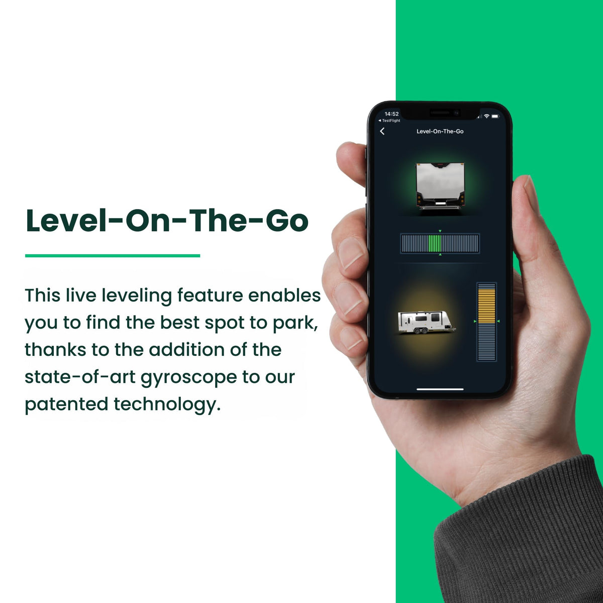 LogicBlue LevelMateMAX app screen on smartphone showing live angle readouts benefit