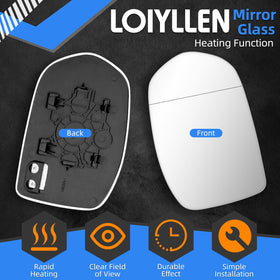 LOIYLLEN rear ABS backing with visible heater element for fast defrost benefit