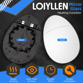 LOIYLLEN mirror glass close-up showing smooth quality glass for improved visibility