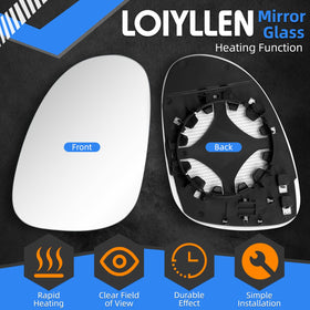 LOIYLLEN mirror backplate showing heating element and wiring for fast defrost benefit