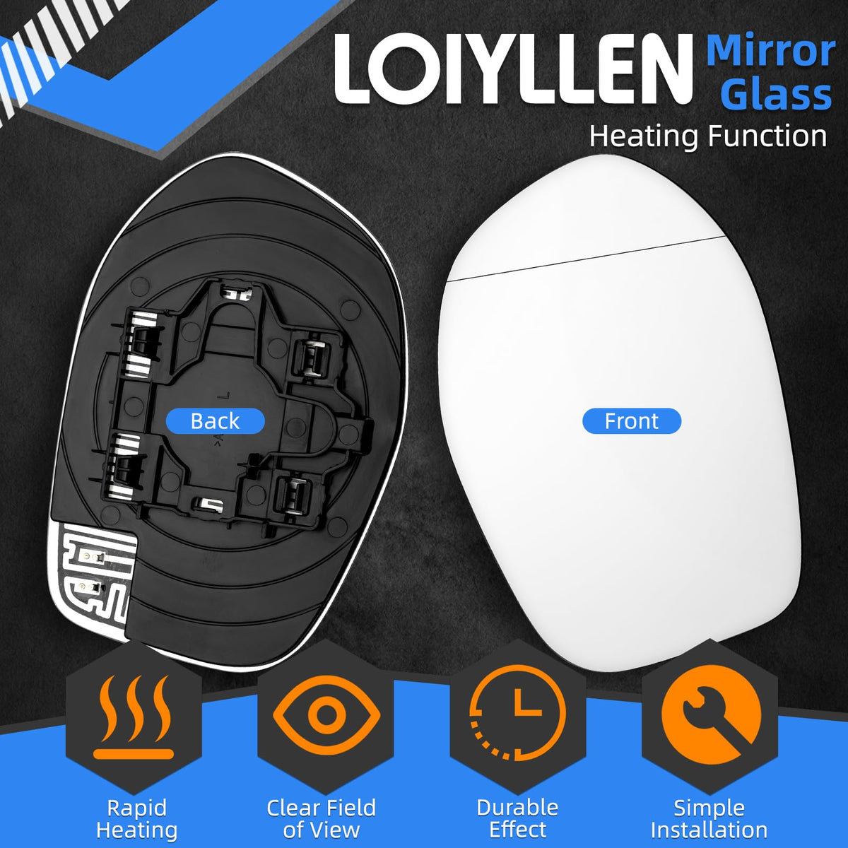LOIYLLEN heated backplate closeup showing connector and secure mounting for easy installation