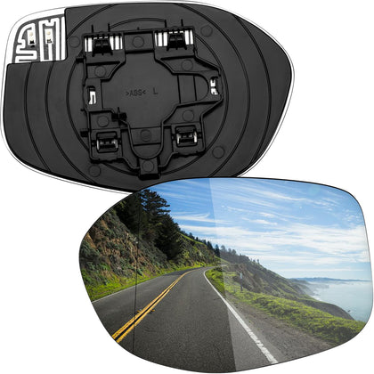 LOIYLLEN left driver mirror front view showing clear reflective surface and improved visibility