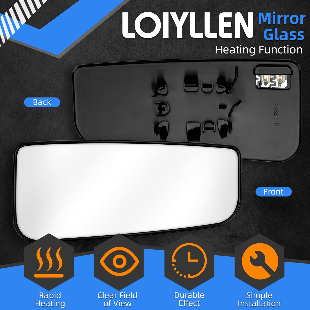 LOIYLLEN mirror backplate connectors close-up showing easy wiring benefit