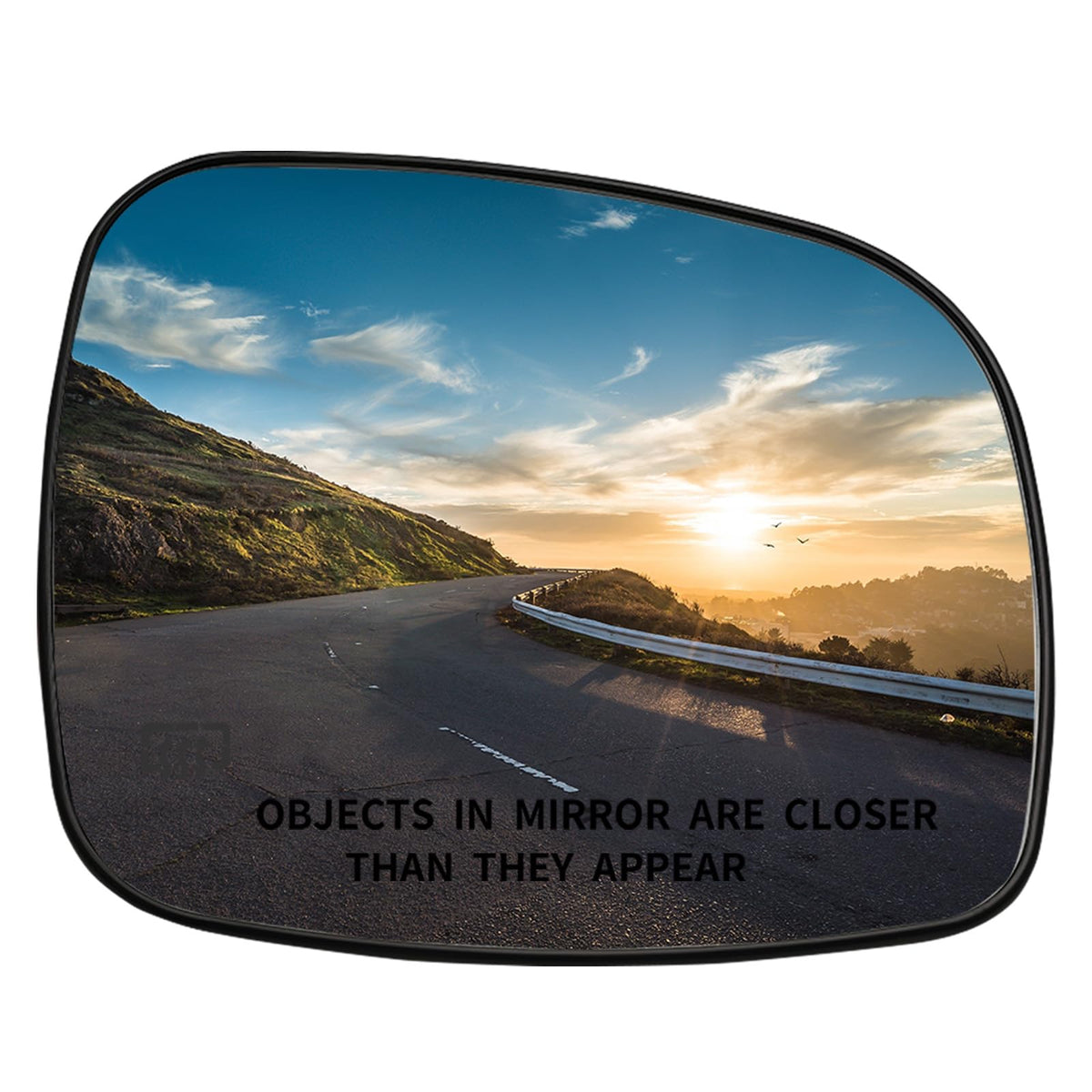 LOIYLLEN passenger mirror front view showing clear glass and fit benefit