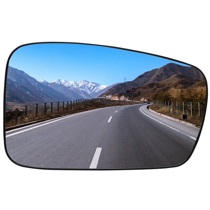 LOIYLLEN right passenger mirror front view showing exact fit and clear reflection