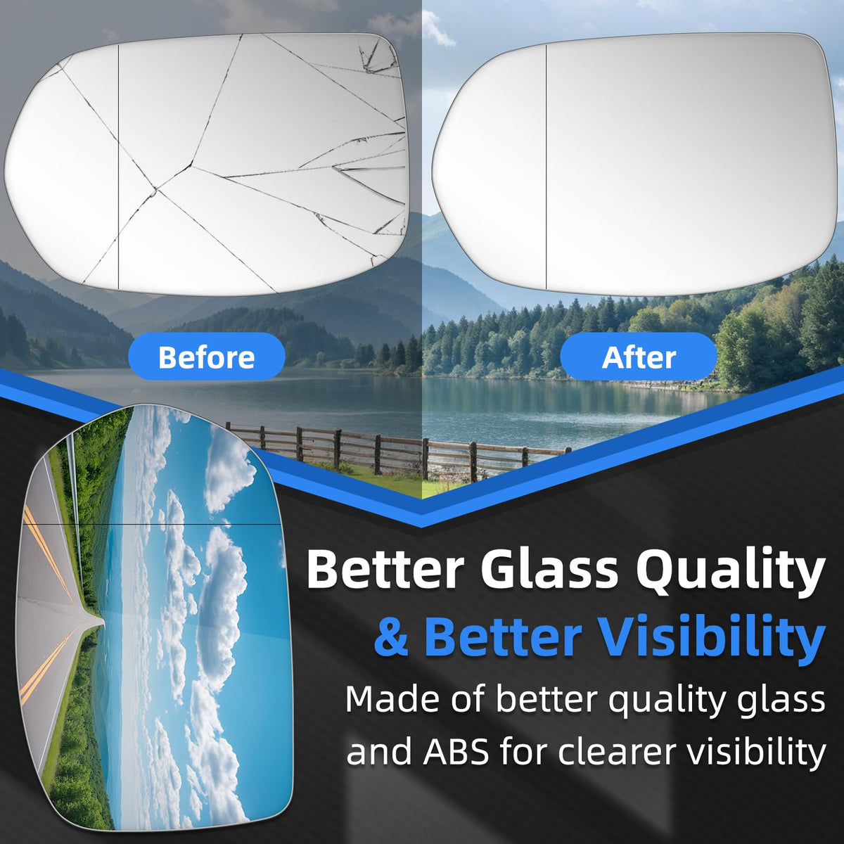 LOIYLLEN mirror held in hand for size comparison and simple DIY replacement benefit